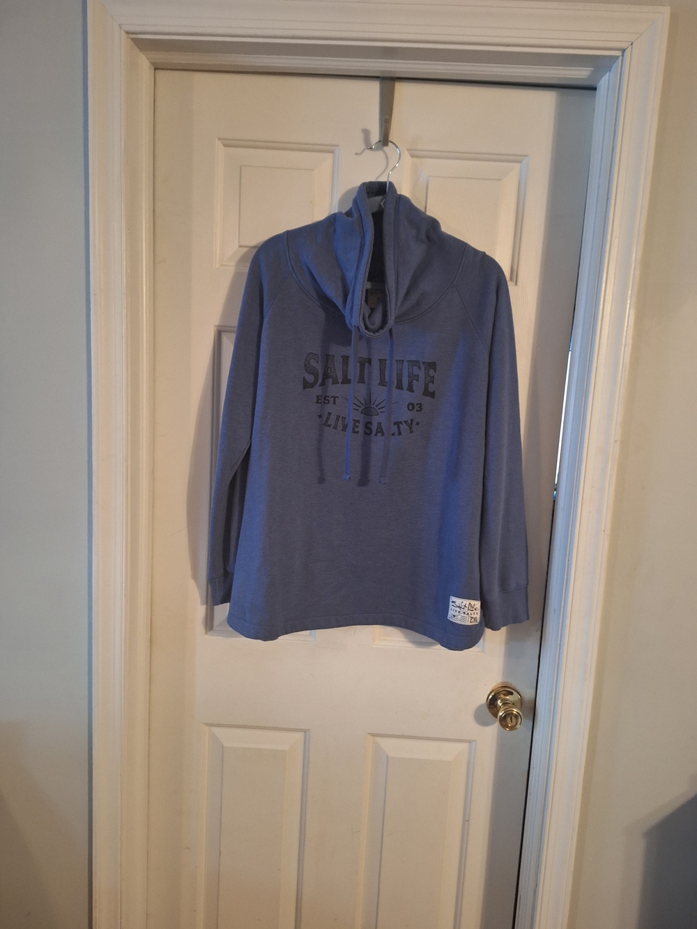 Salt Life Blue Pullover Funnel Neck Sweatshirt